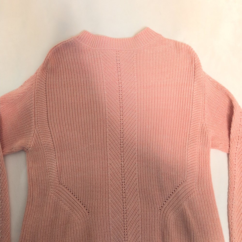 Soaked in Luxury Pink Mock-Neck Ribbed Sweater - Size S - Picture 5 of 9